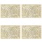 Wrapables Vinyl Metallic Colored Placemats for Weddings, Parties, Special Events (Set of 4), Champagne Rectangle Leaves